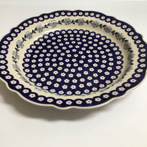 Polish Pottery Daisy Cobalt Blue Bake Serve Dish 13.25” SIGNED Wolak Boleslawiec - Picture 3 of 16